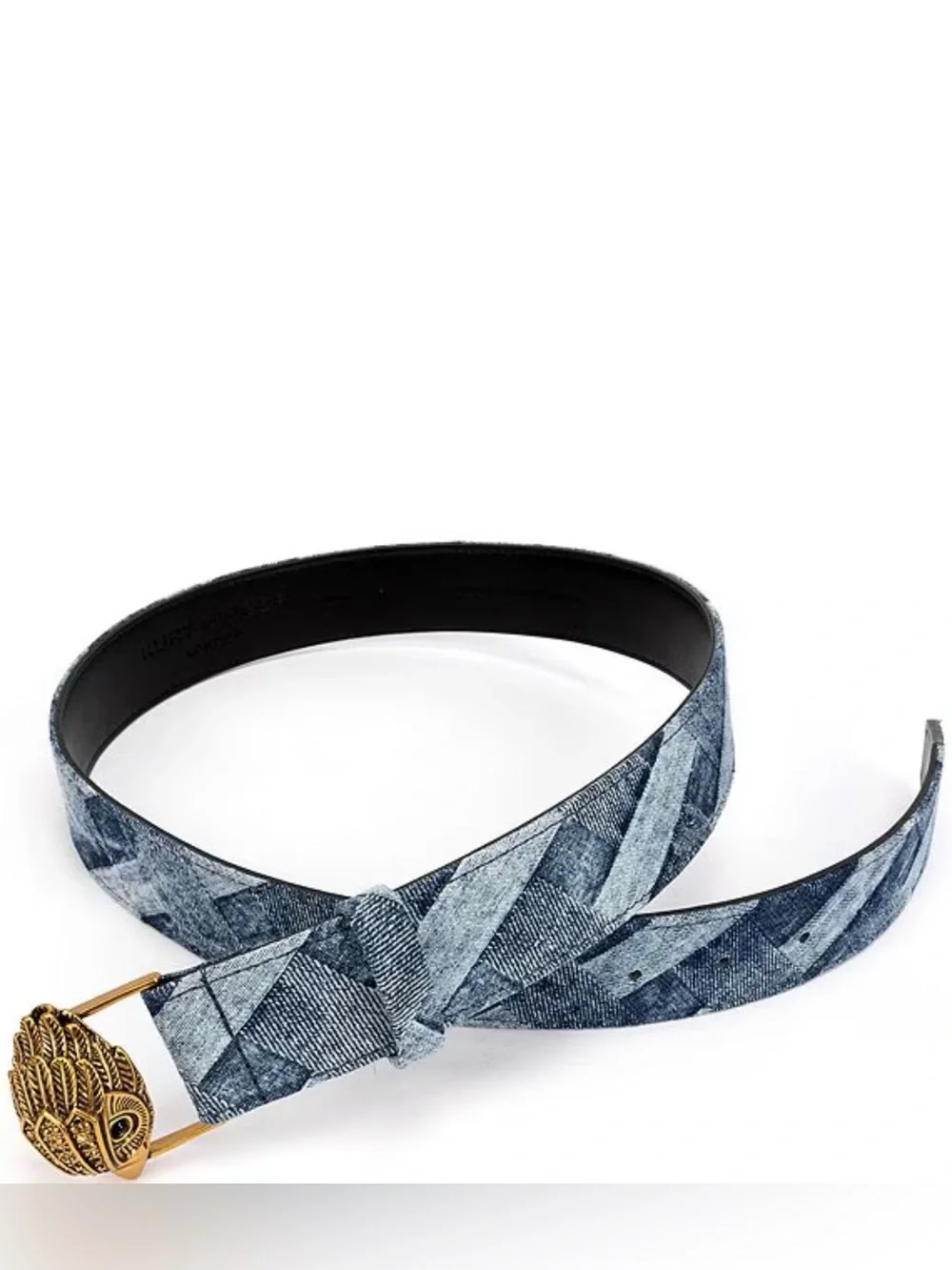 Kurt Geiger Kensington Blue Denim Pattern Belt